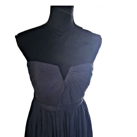 J Crew Navy Nadia 100% Silk Strapless Dress  Size 8 - Picture 5 of 12